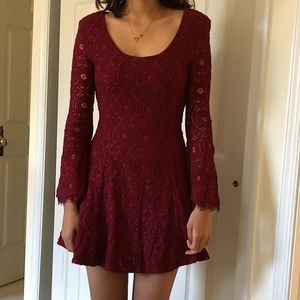 Deep Red Lace Dress